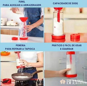 Tapioqueira Peneira Polvilhador | Armazena e Filtra Farinha - Bela Delicatta
