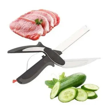 Tesoura CleverCutter Inox 2 em 1 – Fatiadora de Legumes e Verduras Multiuso - Bela Delicatta