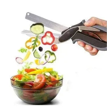 Tesoura CleverCutter Inox 2 em 1 – Fatiadora de Legumes e Verduras Multiuso - Bela Delicatta
