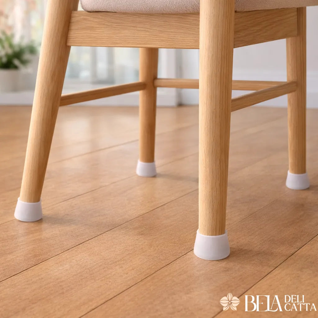 KIT 12 Protetores de Silicone para Pés de Cadeira e Mesa | Antirrisco e Antirruído