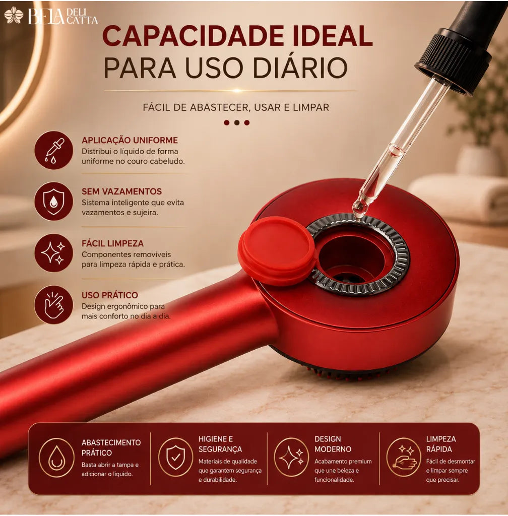Escova Massageadora Anti Queda com Estímulo Capilar