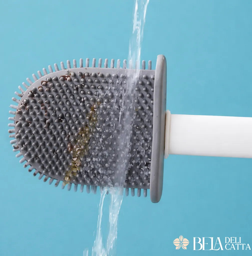 Elimine Bactérias do Seu Banheiro com a Escova Sanitária de Silicone 2 em 1