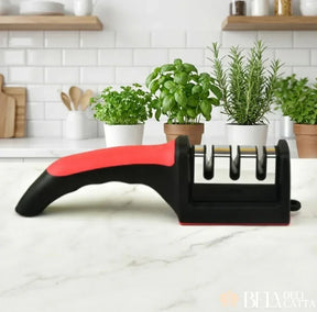 Afiador Profissional De Faca 3 Estágios - Afiação Rápida e Precisa! - Bela Delicatta