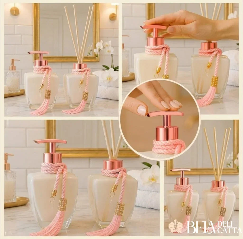 Kit Banheiro Luxo Vidro Degradê Branco - Bela Delicatta