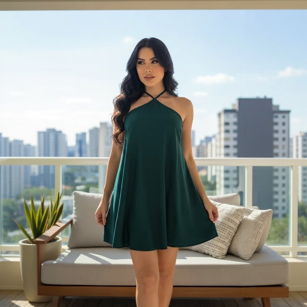 Vestido Feminino Costa Nua Curto Soltinho Rodado Patricinha Moda Verão 2025