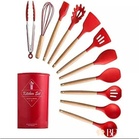 Jogo de Utensílios 12 peças Silicone com Suporte