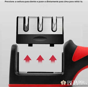 Afiador Profissional De Faca 3 Estágios - Afiação Rápida e Precisa! - Bela Delicatta