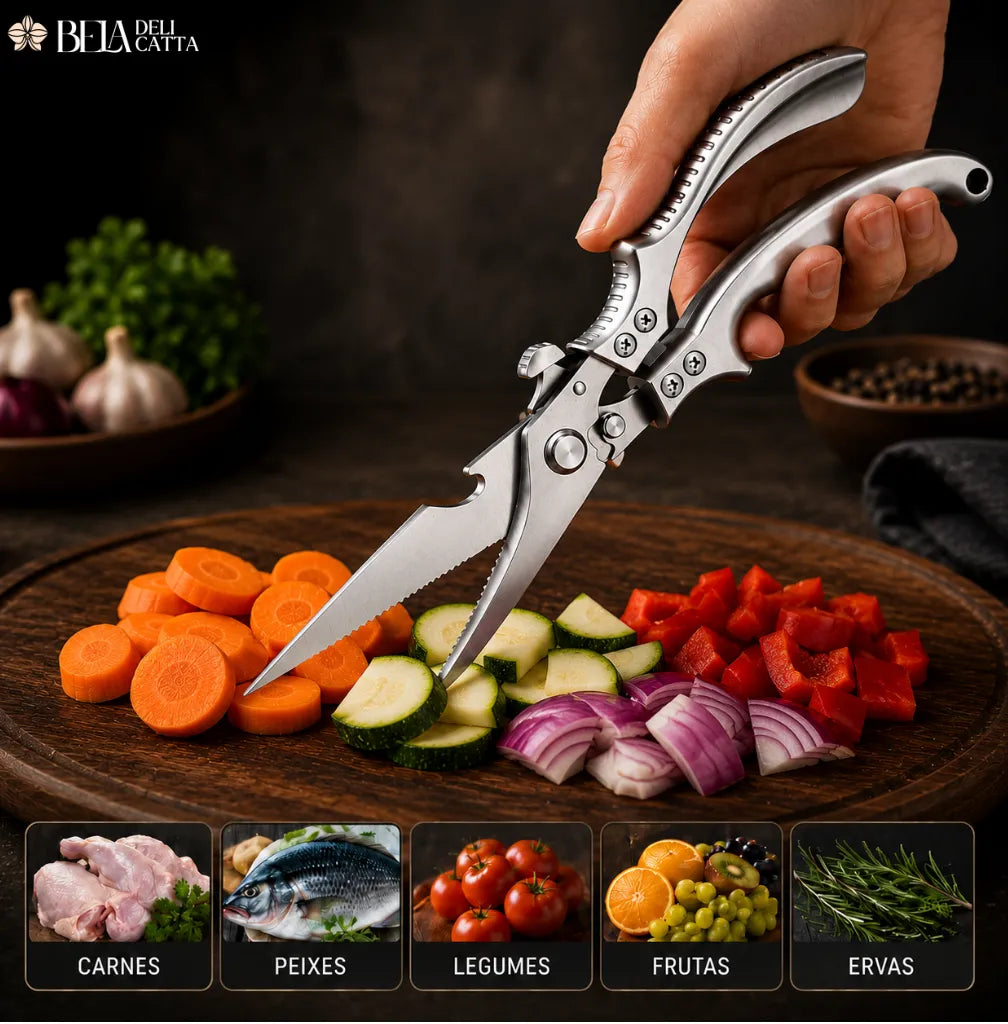Corte Tudo na Cozinha com Mais Facilidade e Precisão - Tesoura Multiuso