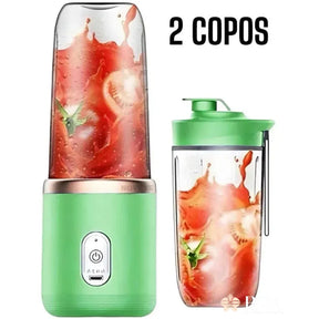 Mini Liquidificador Portátil 400ml | 6 Lâminas para Sucos e Vitaminas - 2 copos