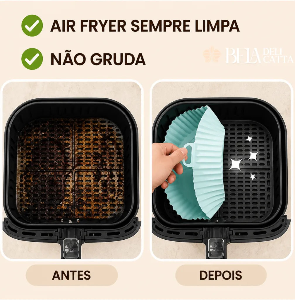 Forma de Silicone para Air Fryer e Forno – Antiaderente e Reutilizável