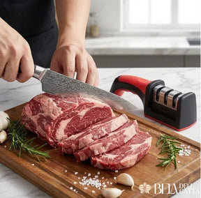 Afiador Profissional De Faca 3 Estágios - Afiação Rápida e Precisa! - Bela Delicatta