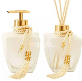 Kit Banheiro Luxo Vidro Degradê Branco - Bela Delicatta