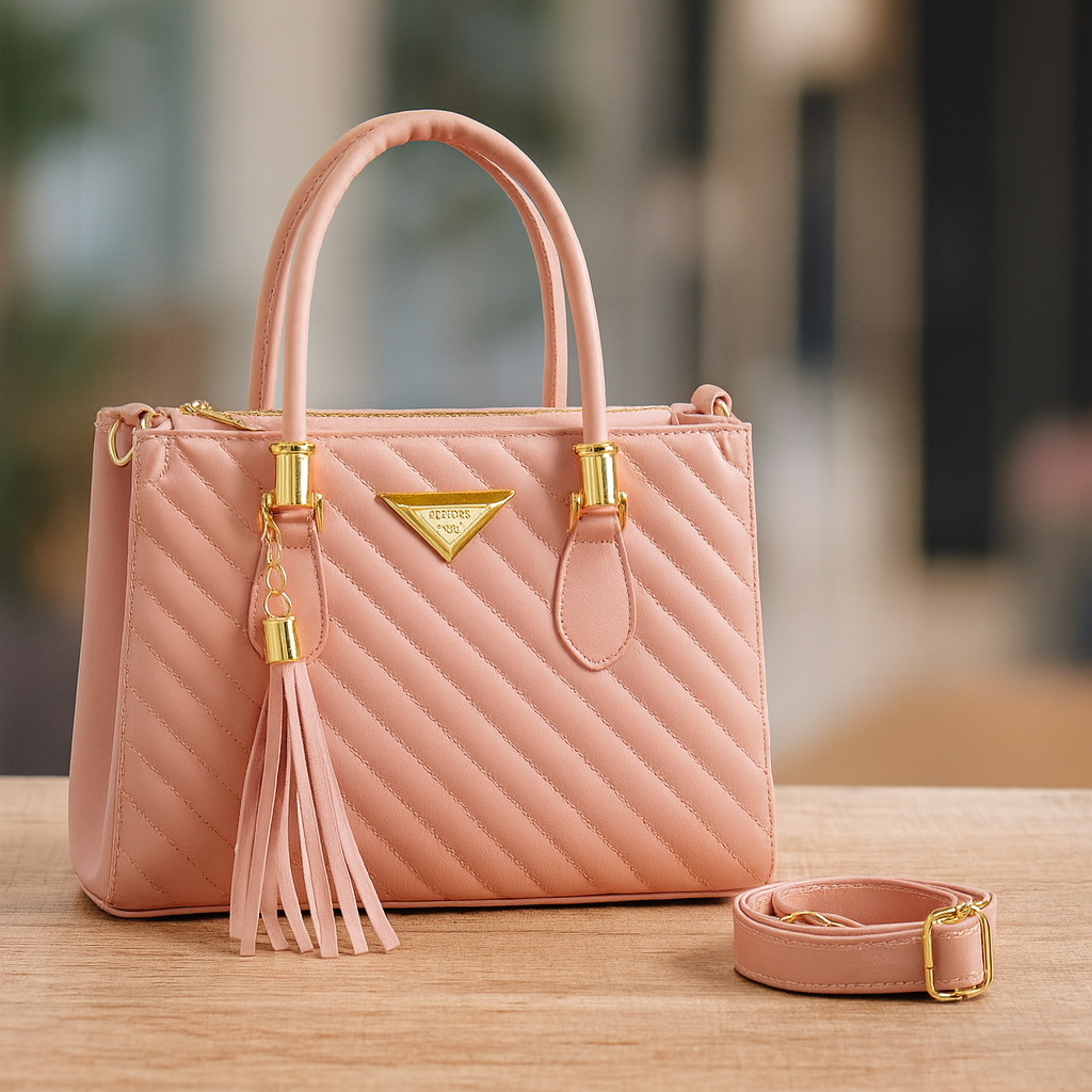 Bolsa Feminina Média Bordada com Alça Ajustável
