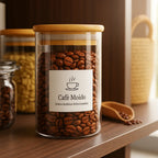 Kit Potes de vidro com tampa de bambu hermética - EcoGlass + Brinde!!!!! - Bela Delicatta