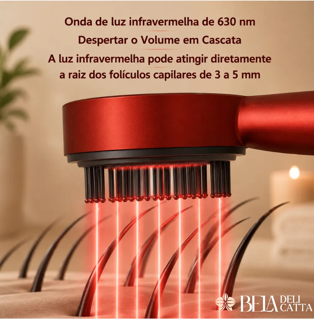 Escova Massageadora Anti Queda com Estímulo Capilar