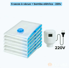 Kit Smart Viagem - Saco a Vácuo + Bomba Elétrica - Bela Delicatta
