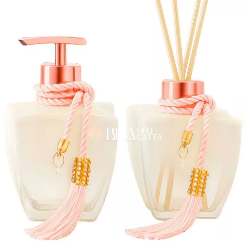 Kit Banheiro Luxo Vidro Degradê Branco - Bela Delicatta