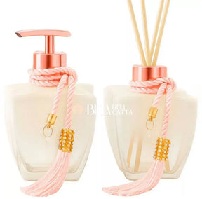 Kit Banheiro Luxo Vidro Degradê Branco - Bela Delicatta