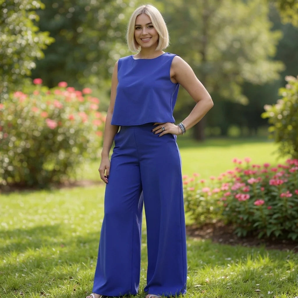 Conjunto Feminino de Linho – Calça + Blusa