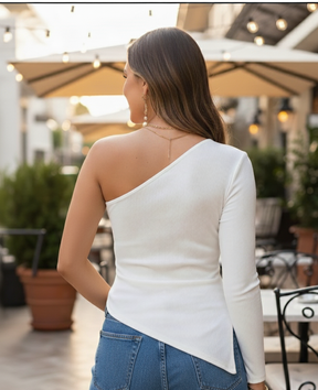Blusa Um Ombro Só Feminina – Moda Tendência