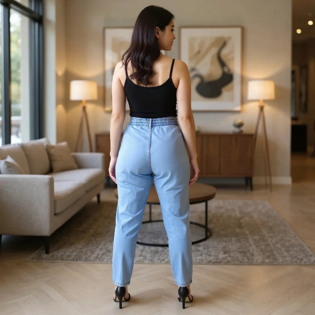 Calça Jeans Feminina Capri Cintura Alta – Conforto Leve