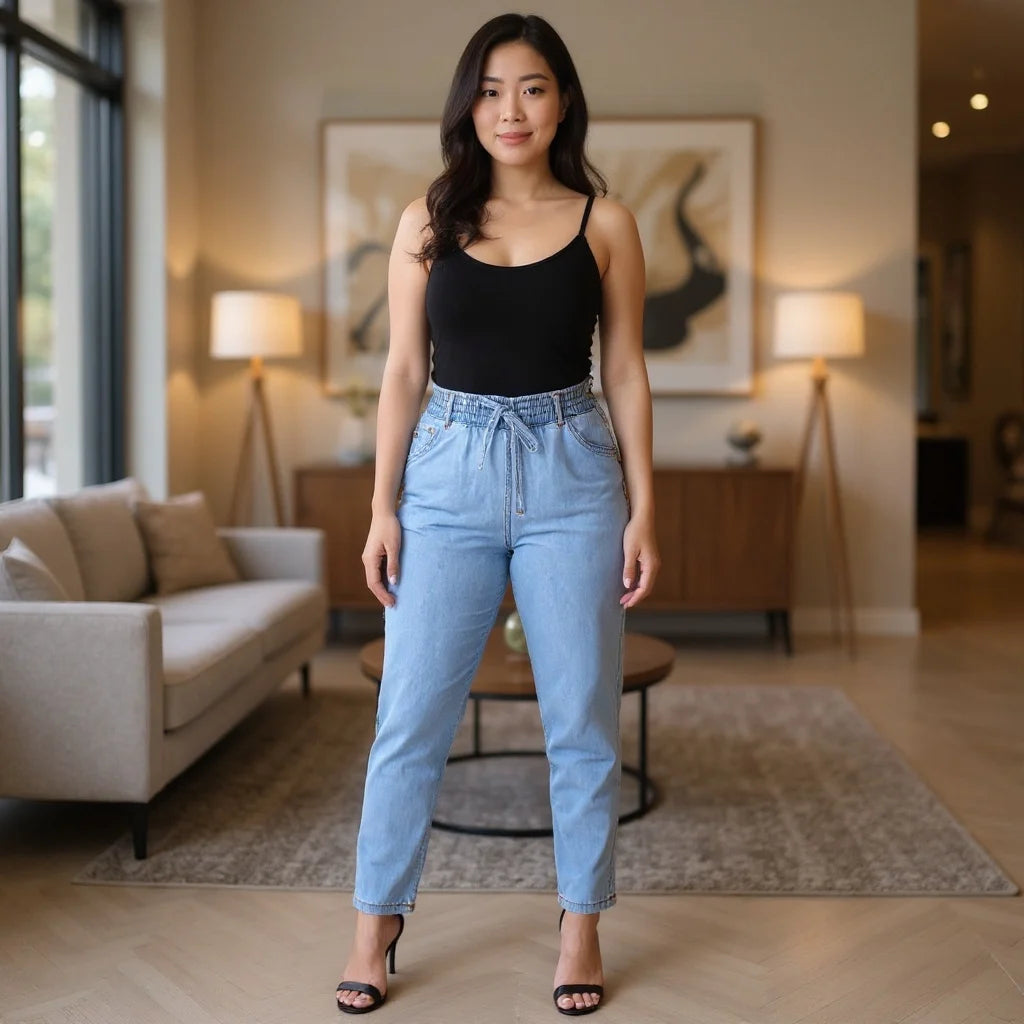 Calça Jeans Feminina Capri Cintura Alta – Conforto Leve