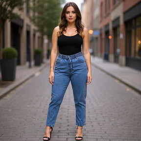 Calça Jeans Feminina Capri Cintura Alta – Conforto Leve