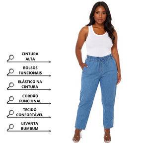 Calça Jeans Feminina Capri Cintura Alta – Conforto Leve