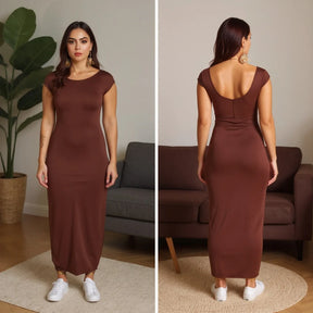 Vestido Longo Feminino Justo com Costas Nuas