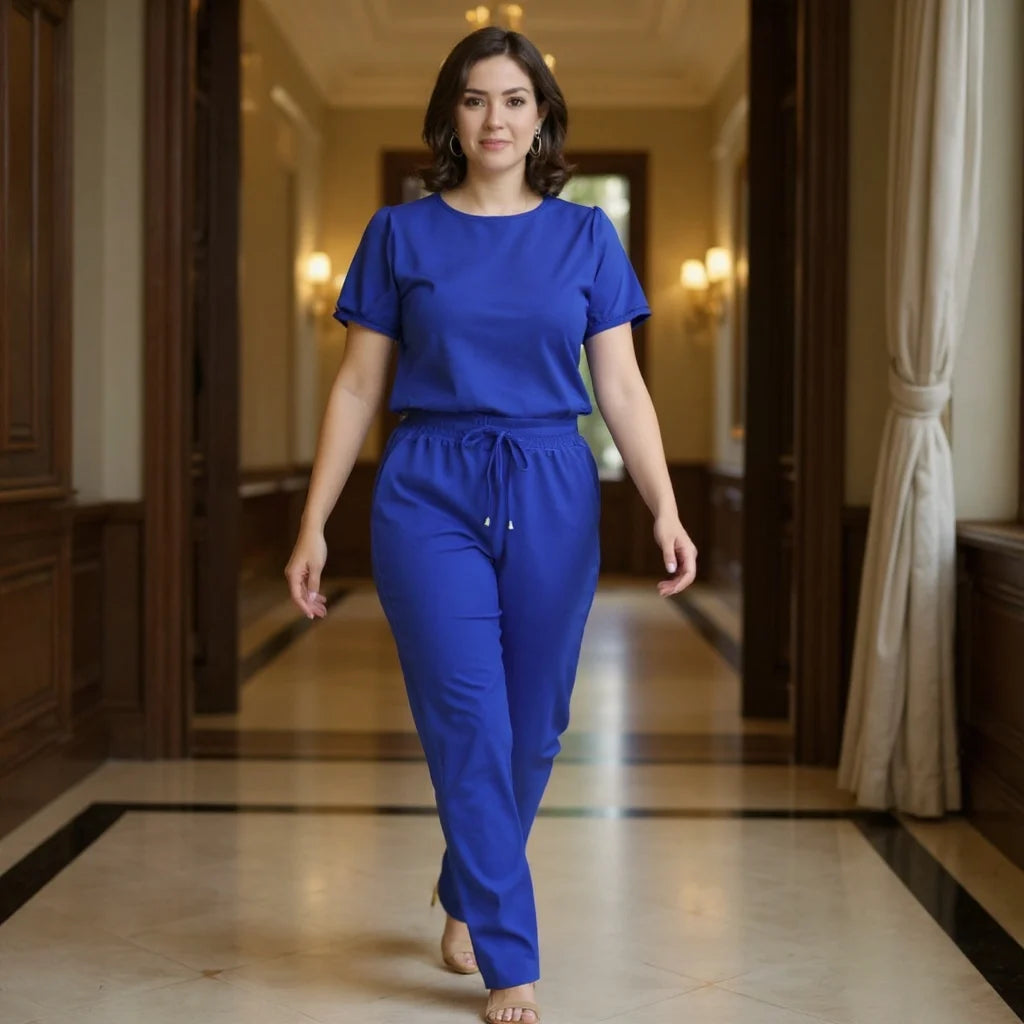 Conjunto Feminino em Linho Casual Elegante