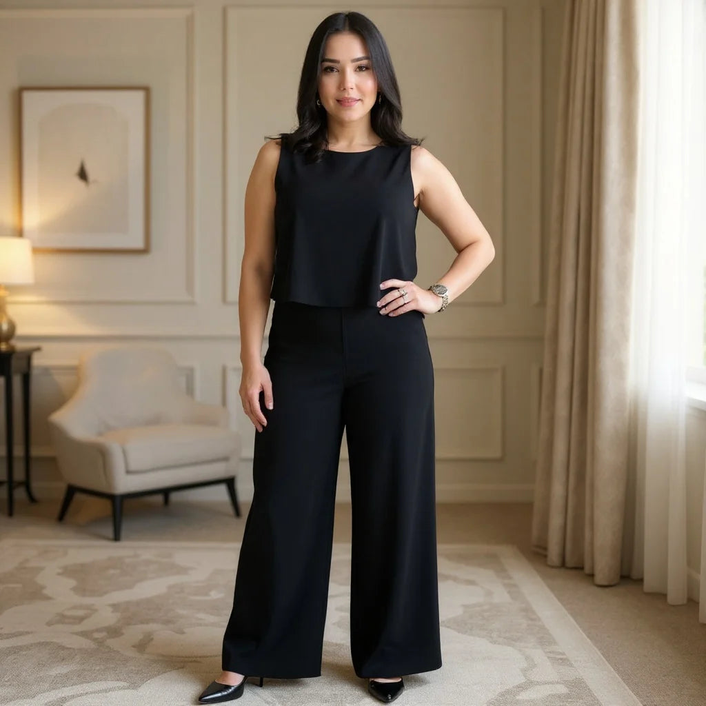Conjunto Feminino Linho Pantalona Elegante