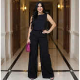 Conjunto Feminino de Linho – Calça + Blusa