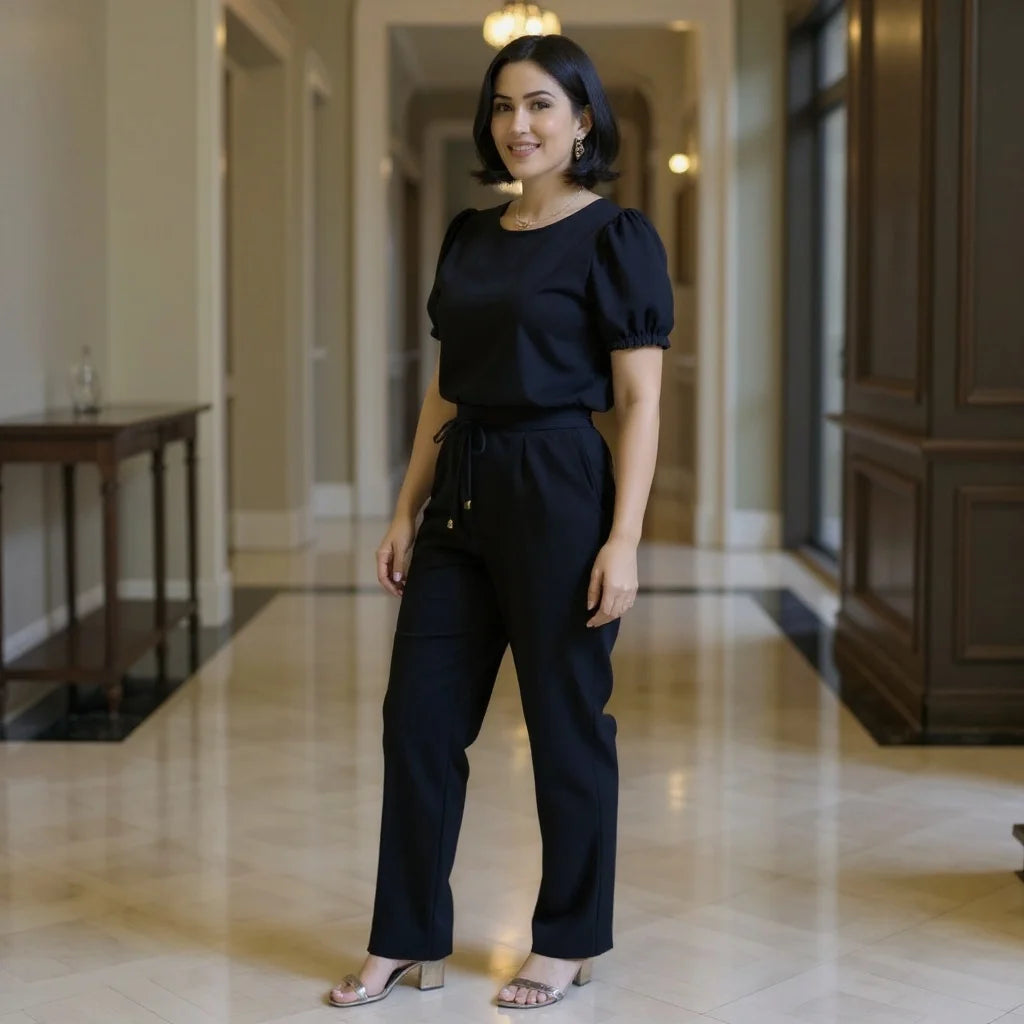 Conjunto Feminino em Linho Casual Elegante