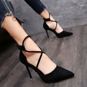 Sapatos femininos de salto alto de camurça, stiletto pontiagudos, bombas de casamento, sapatos nupciais, preto, rosa, moda, sexy, novo, 2024