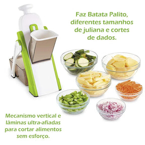 SafeSlice Mandoline 5 em 1 – Fatiador Profissional com 30 Tipos de Corte - Bela Delicatta