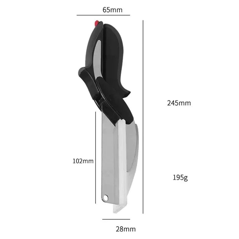 Tesoura CleverCutter Inox 2 em 1 – Fatiadora de Legumes e Verduras Multiuso - Bela Delicatta
