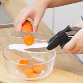 Tesoura CleverCutter Inox 2 em 1 – Fatiadora de Legumes e Verduras Multiuso