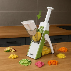 SafeSlice Mandoline 5 em 1 – Fatiador Profissional com 30 Tipos de Corte - Bela Delicatta