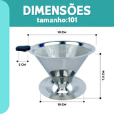 Filtro Coador Inox 101, 102 e 103 Premium | Café Forte e Sustentável - Bela Delicatta