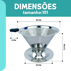 Filtro Coador Inox 101, 102 e 103 Premium | Café Forte e Sustentável - Bela Delicatta