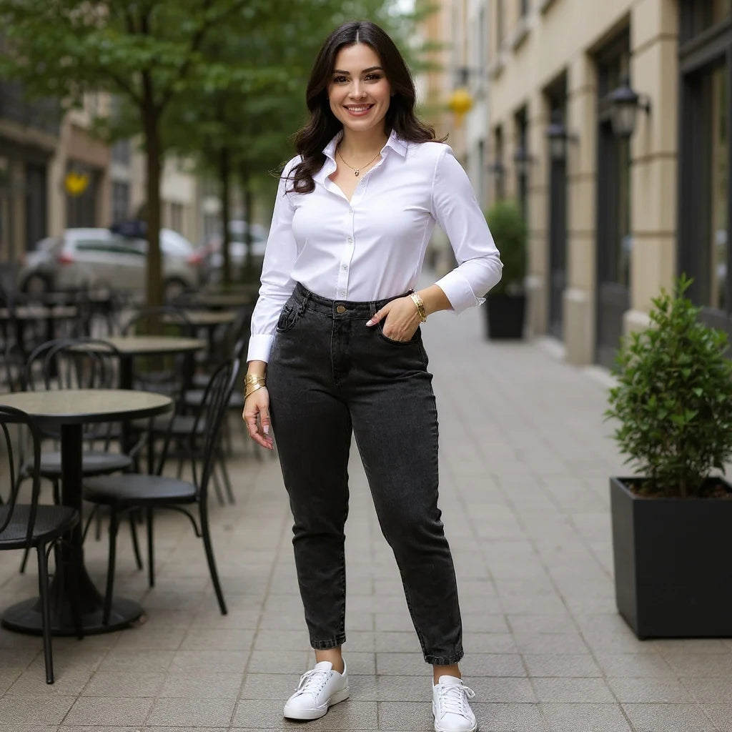 Calça Mom Jeans Premium 100% Algodão