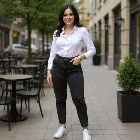 Calça Mom Jeans Premium 100% Algodão