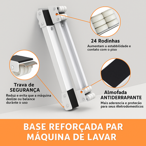Suporte Ajustável com Freio para Máquina de Lavar e Geladeira – PowerBase 300