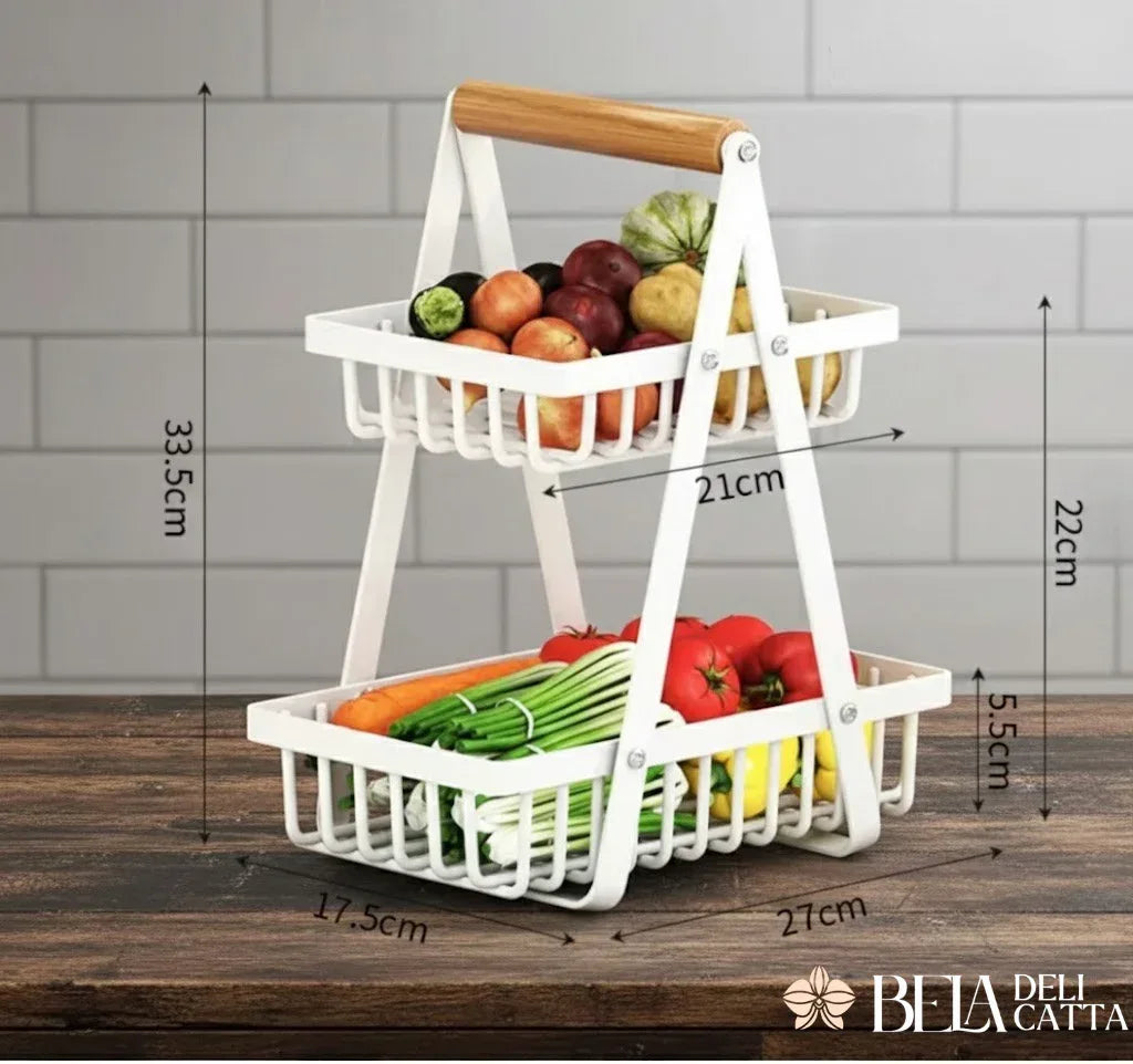 Fruteira ou Cesto Multiuso de Metal Portátil – Organizador para Casa & Cozinha - Bela Delicatta