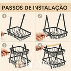 Fruteira ou Cesto Multiuso de Metal Portátil – Organizador para Casa & Cozinha - Bela Delicatta