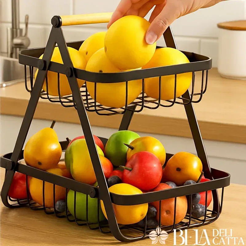 Fruteira ou Cesto Multiuso de Metal Portátil – Organizador para Casa & Cozinha - Bela Delicatta