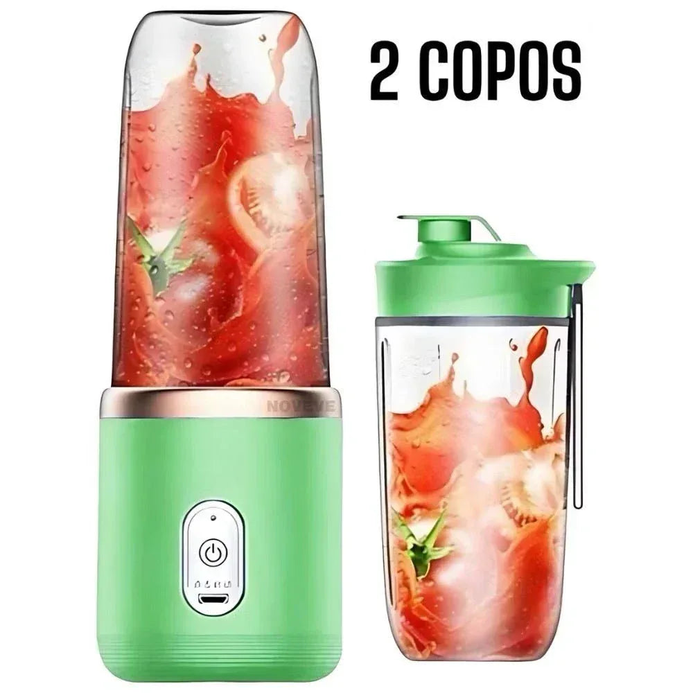 Mini Liquidificador Portátil 400ml USB Recarregável 6 Lâminas Inox para Sucos e Vitaminas - Bela Delicatta
