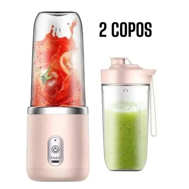 Mini Liquidificador Portátil 400ml USB Recarregável 6 Lâminas Inox para Sucos e Vitaminas - Bela Delicatta