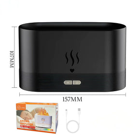 Difusor de Aromaterapia 2 em 1 FlameAroma – Umidificador com Efeito de Chama (200ml)